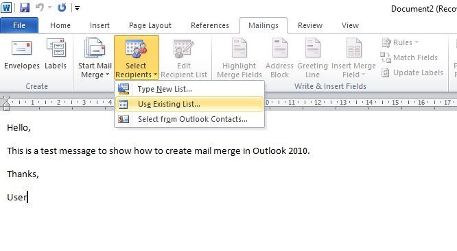 Mail merge use existing list contact database csv format